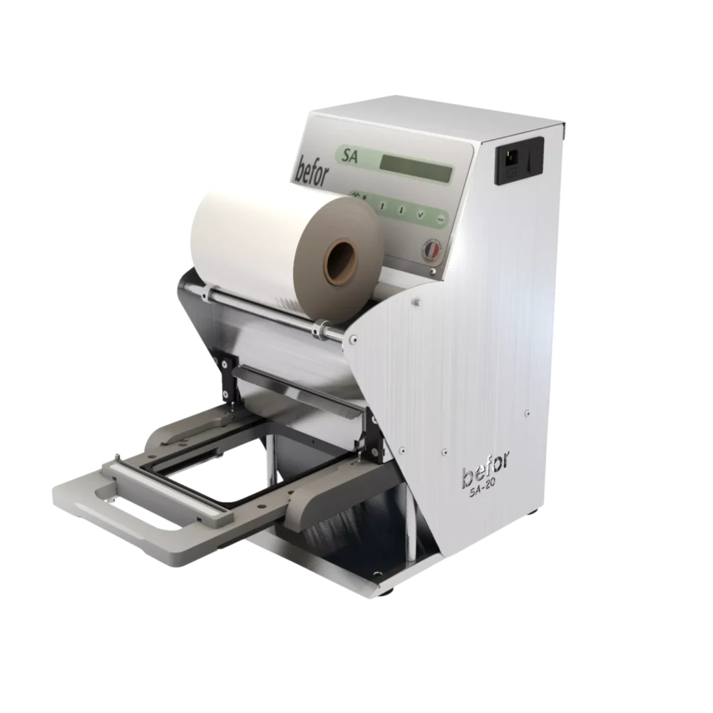 SA 40 G : Scelleuse barquettes permetttant de sceller sous FLASH gazeux jusqu'au format 227 x 177 mm