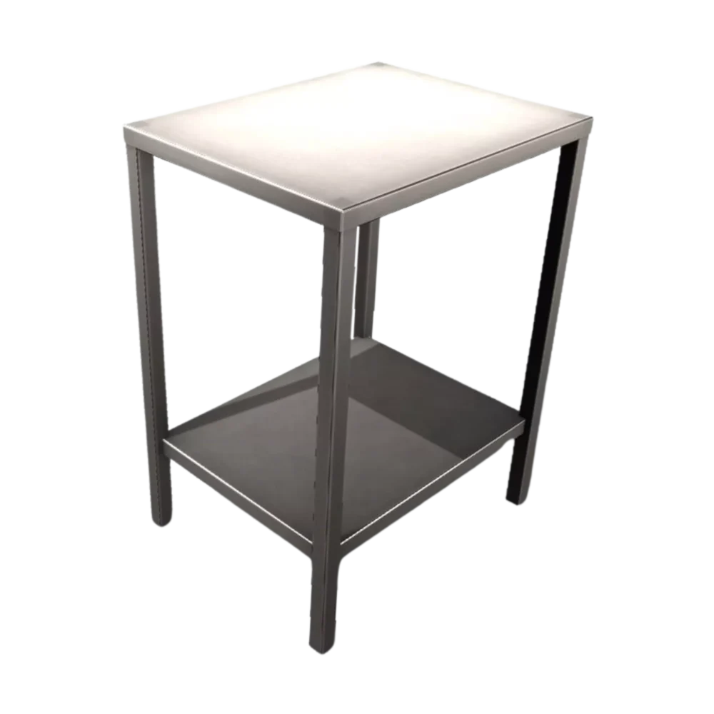 TABLE-INOX-430x550 : TABLE INOX 430x550X750 SUR ROULETTES - 2 FREINS