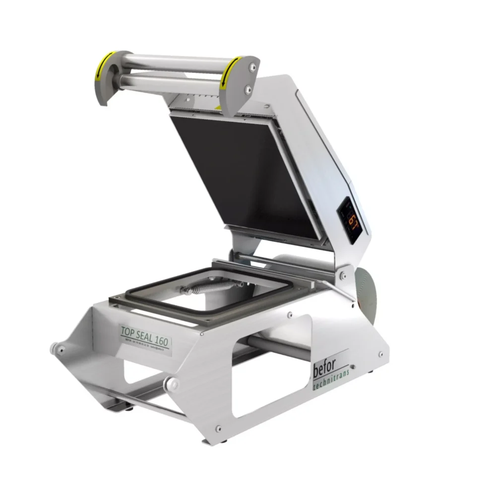 OP 160 : Scelleuse de barquettes manuelle inox, format max 227x177 mm